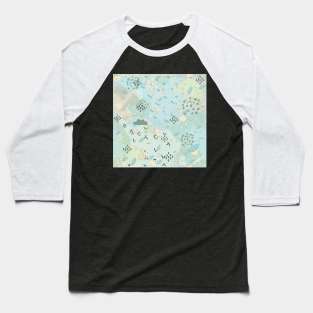 Cloud pattern Baseball T-Shirt